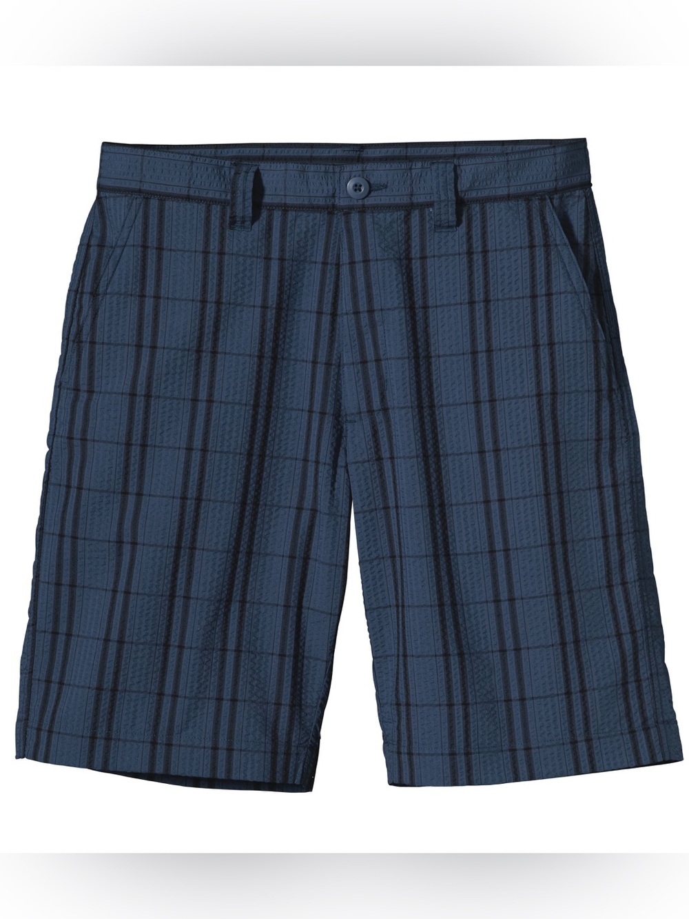 Patagonia Mens Size 34 shorts plaid navy blue black quick dry